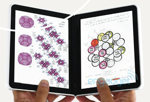 ▲ 마이크로소프트의 태블릿PC 쿠리어. 적이식이 특징이다. ⓒ 인가젯
