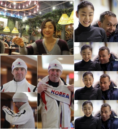 ▲ 김연아와 브라이언 오서코치(아래), 데이비드 윌슨 안무가(오른쪽) ⓒ&nbsp;김연아 미니홈피&nbsp;