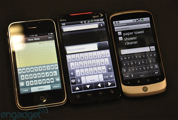 ▲ (왼쪽부터) 아이폰3GS,&nbsp;EVO 4G, 넥서스원ⓒ 엔가젯