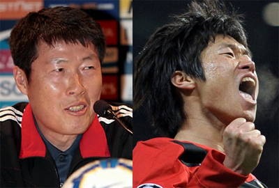 ▲ '지난 40년, 한국축구를 빛낸 최고의 선수는?' 설문조사에서 1위를 차지한 차범근 감독(좌)과 2위의 박지성 선수(우) ⓒ 연합뉴스