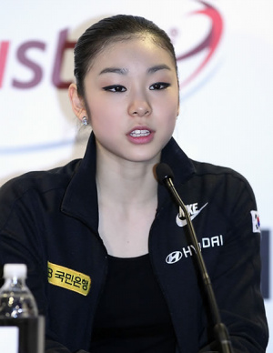 ▲ 세계선수권을 마치고 기자회견 중인 김연아 ⓒ 연합뉴스
