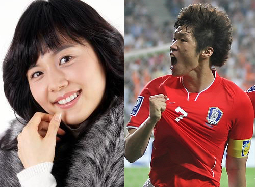 ▲ 탤런트 고나은(좌)과 축구선수&nbsp;박지성(우) ⓒ&nbsp;연합뉴스