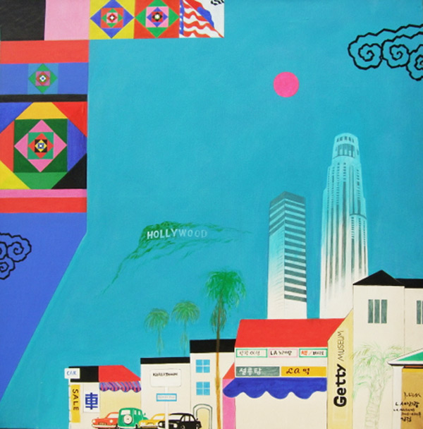 ▲ 김정作 LA아리랑90.5X90.5cm. 2006作, 美&lsquo;캄&rsquo;소장(所藏) ⓒ 뉴데일리