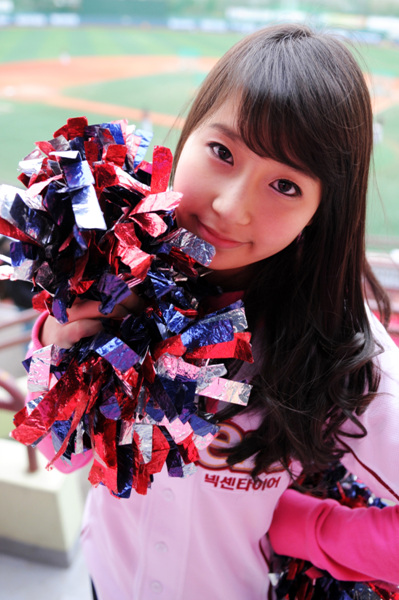 ▲ 넥센 히어로즈 치어리더 김민주 양.  ⓒ 김상엽 기자