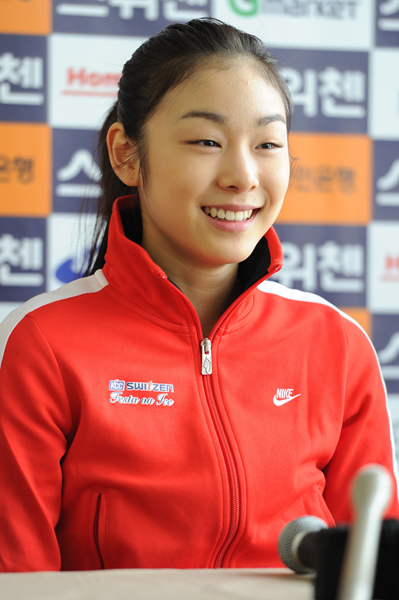 ▲ 올림픽 금메달 이후 국내 무대에 서게 돼 기쁘다는 김연아 선수 ⓒ 김상엽 기자