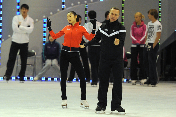 ▲ 연습에 들어가자 바로 진지해지는 김연아 ⓒ 김상엽