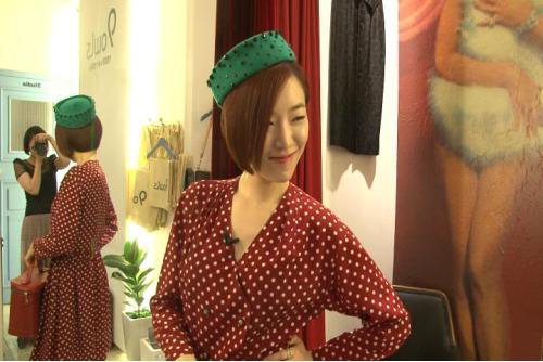 ▲ MNET 트렌드 리포트 필 촬영현장에서 가인. ⓒ MNET