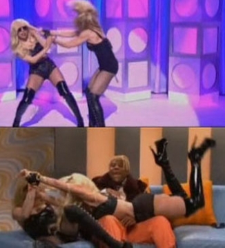 ▲ 난투극을 벌이고 있는 레이디 가가와 마돈나 ⓒ NBC