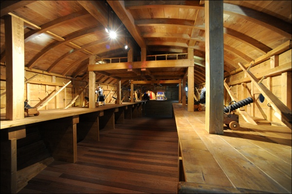 ▲ 거북선 축소 모형의 내부 전경.&nbsp; ⓒ 뉴데일리