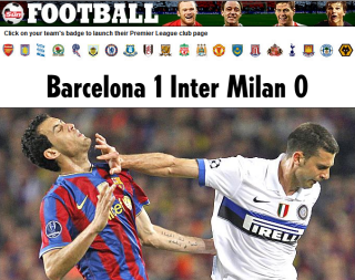 ▲ 티아고 모타(인터밀란)가 파울을 범하는 장면을 메인 사진에 내건 영국 대중지 더선. ⓒ 뉴데일리