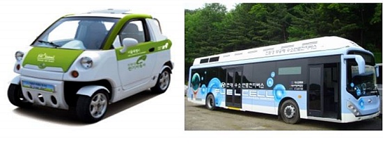 ▲ 전기차,신재생 에너지 버스(왼쪽부터) ⓒ 뉴데일리
