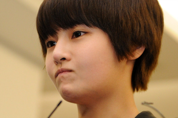 ▲ 인터뷰 중 울음을 참고 있는 전보람.&nbsp; ⓒ 김상엽 기자