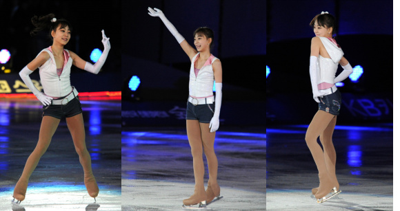 ▲ 곽민정 선수의 깜찍한 연기 모습.  ⓒ 김상엽 기자 