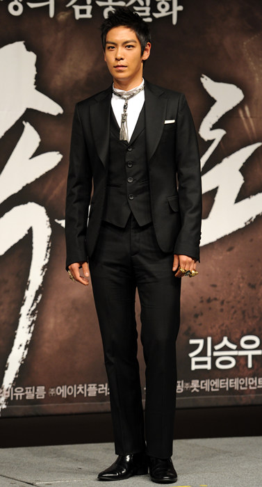 ▲ 영화 '포화속으로' 제작보고회에 참석한&nbsp;T.O.P ⓒ 김상엽 기자