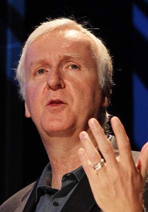 ▲ 14일 삼성전자 서초동 사옥에서 열린 '3D 콘텐츠 제작 협력' 발표식에 참석한 제임스 캐머런 감독 ⓒ 뉴데일리