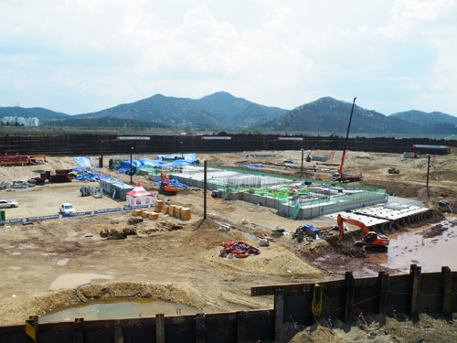 ▲ 금강보 가물막이 현장 ⓒ 뉴데일리