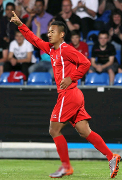 ▲ 그리스와의 평가전에서 2골을 넣은 '인민 루니'정대세 선수 ⓒ 연합뉴스