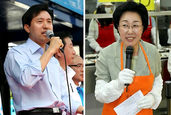 ▲ 접전을 벌이고 있는 서울시장 오세훈 후보와 한명숙 후보 ⓒ 연합뉴스