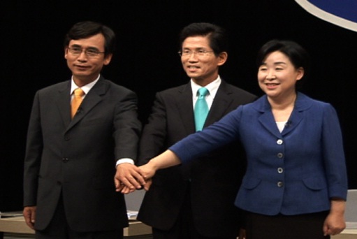 ▲ 경기도지사 유시민-김문수-심상정 후보 ⓒ KBS 자료화면