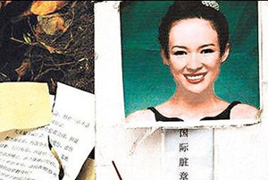 ▲ 쓰촨성 청두시 타이안베이로 인근에 만들어진 '장쯔이의 묘' ⓒ온바오닷컴