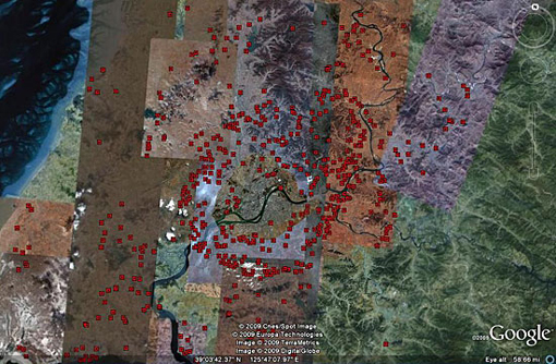 ▲ ▲멜빈 씨가 밝힌 평양의 대공포 위치. ⓒ