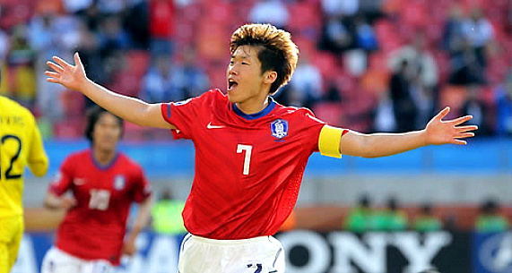 ▲ 한국 축구 국가대표팀 주장을 맡고 있는 박지성. ⓒ 연합뉴스