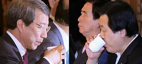 ▲ 정운찬 국무총리(왼쪽)와 한나라당 김무성 원내대표 ⓒ 연합뉴스