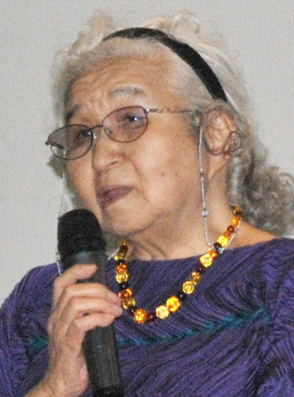 ▲ 지난 1일 '구로사와 아키라 감독 탄생 100주년 특별전'에서 노가미 데루요 여사가 영화 '라쇼몽'의 뒷 이야기를 전하고 있다. ⓒ 뉴데일리