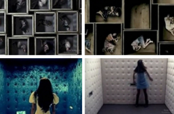 ▲ 손담비의 뮤직비디오 스틸 컷(좌)과 미국 드라마 '앨리스'의 주요 장면들(우).