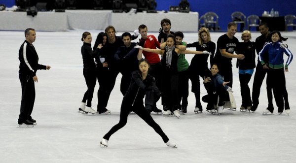 ▲ 김연아와 선수들이 아이스쇼 공연 리허설을 갖고 있는 모습.&nbsp; ⓒ 이오봉 기자