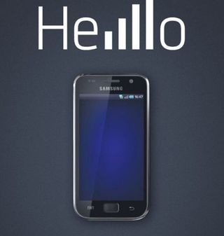 ▲ 영국 삼성전자 갤럭시s 광고. Hello 스펠링 가운데 'll'을 안테나 바 처럼 표기했다.