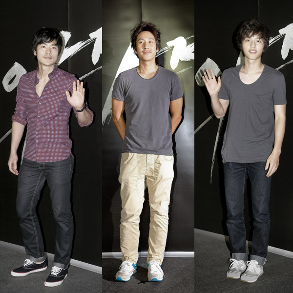 ▲ 영화 '아저씨' VIP 시사회에 참석한 김강우, 이선균, 송중기 ⓒ 뉴데일리