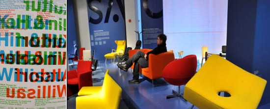 ▲ 해외 기업전 국가테마전(그래픽 디자인/스위스(좌), 의자 체험전/노르웨이(우)) ⓒ 뉴데일리