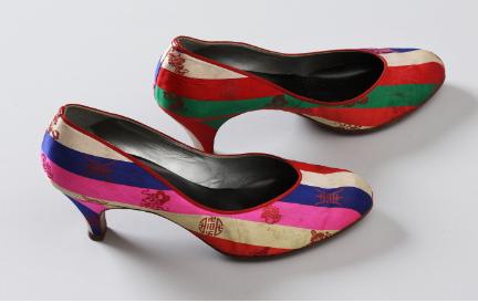 ▲ 한복 아래 신던 여성용 하이힐, 20세기중반, 길이 24cm, 너비 8cm, 높이 12.5cm ⓒ 뉴데일리