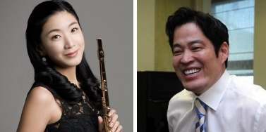 ▲ 정용진 부회장과 열애설이 난 플루티스트 한지희(왼쪽)과 정 부회장 ⓒ&nbsp;트위터&nbsp;