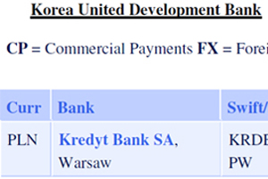 ▲ 유엔 제재 1874호 관련 전문가 패널 보고서(2009)의 'Kredyt' 은행 부분. ⓒ 자유아시아방송 자료 