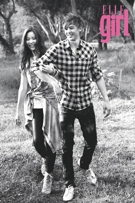 ▲ 신인배우 김소영과 2PM 멤버 닉쿤이 연인콘셉트로 가을 화보를 촬영했다. ⓒ&nbsp;엘르