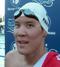 ▲ 박태환이 200m 결승을 마치고 만족한 듯 미소를 보이고 있다 ⓒ 연합뉴스