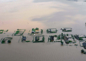 ▲ 신의주 일대의 침수 피해 지역의 모습 ⓒ&nbsp;연합뉴스