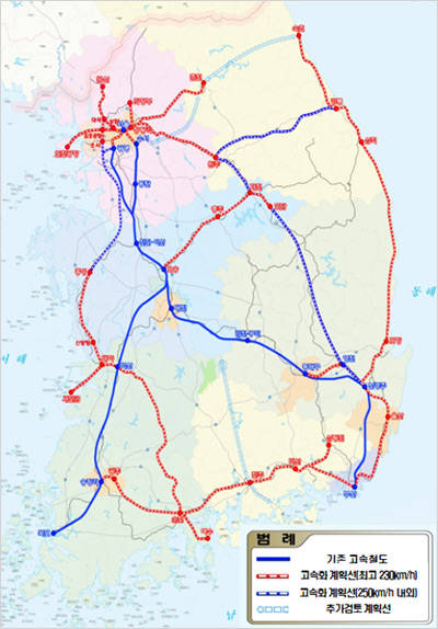 ▲ ▲KTX 전국 구축망ⓒ뉴데일리