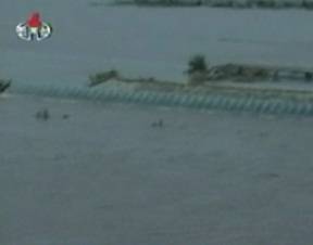 ▲ 수해를 입은 평안남도. ⓒ SBS 방송화면