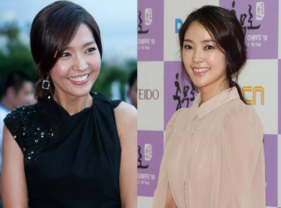 ▲ 2010 서울충무로국제영화제 개막식에 참석한 이진(좌)과 오선화(우)