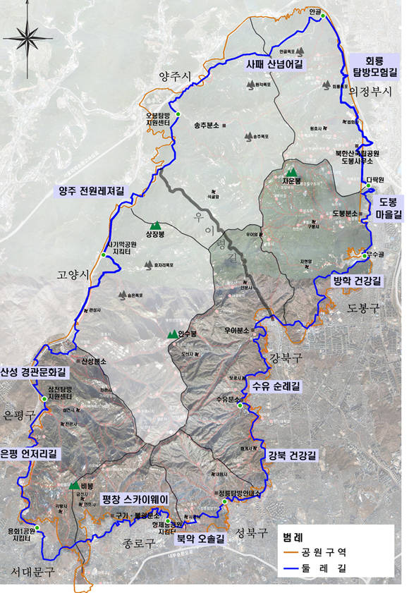 ▲ 북한산국립공원 둘레길. 북한산구간만 이번에 개통되고 내년까지 도봉산 구간도 개통된다.ⓒ