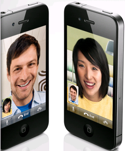 ▲ 아이폰4의 와이파이망 무료 영상통화인 '페이스타임'ⓒ애플