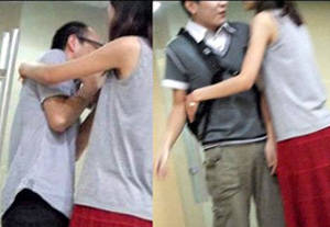 ▲ 여사장은 출근하는 사원들과 포옹을 하고 있다.ⓒ온바오닷컴