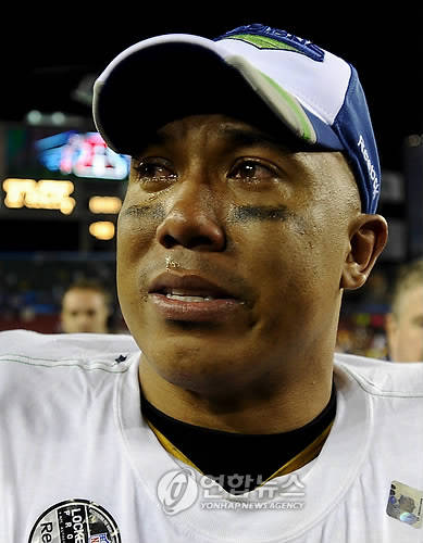 ▲ 슈퍼볼 우승후 눈물 흘리는 워드.ⓒ연합뉴스