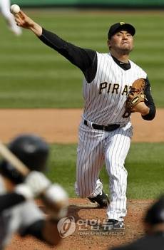 ▲ 역투하는 박찬호(연합뉴스)