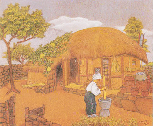 ▲ 농촌마을(1) 절구질