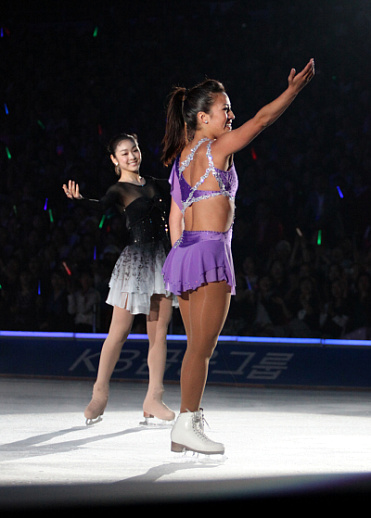 ▲ 아이스쇼를 펼치고 있는 김연아와 미셸 콴.  ⓒ 뉴데일리