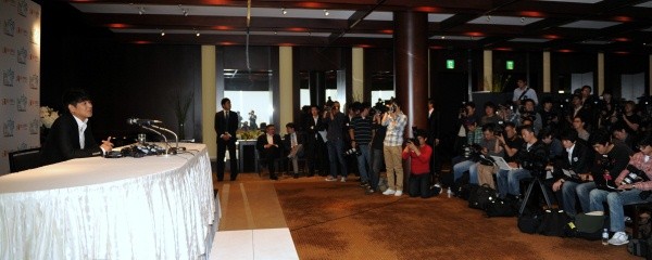 ▲ 류시원의 결혼 발표 기자회견장 전경.  ⓒ 박지현 기자